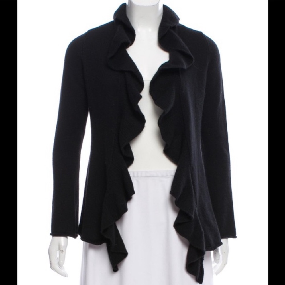 MAGASCHONI CASHMERE RUFFLE EDGE CARDIGAN